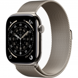 Apple Watch 11 46mm, Natural Titanium, Milanese Loop, M/L