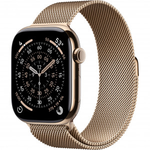 Apple Watch 11 46mm, Gold Titanium, Milanese Loop, M/L