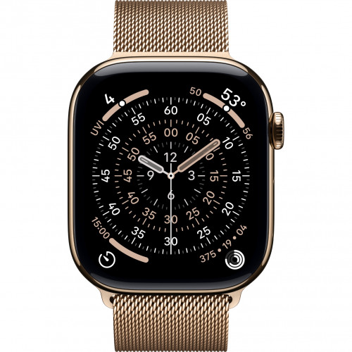 Apple Watch 11 46mm, Gold Titanium, Milanese Loop, M/L
