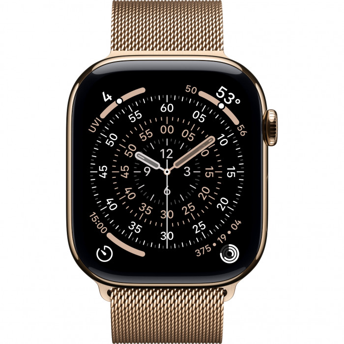 Apple Watch 11 46mm, Gold Titanium, Milanese Loop, M/L