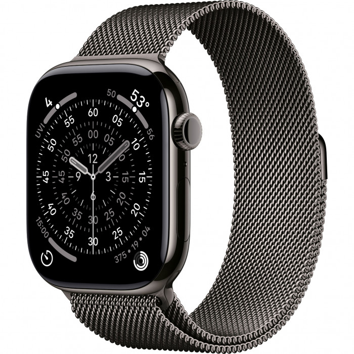 Apple Watch 11 46mm, Slate Titanium, Milanese Loop, M/L