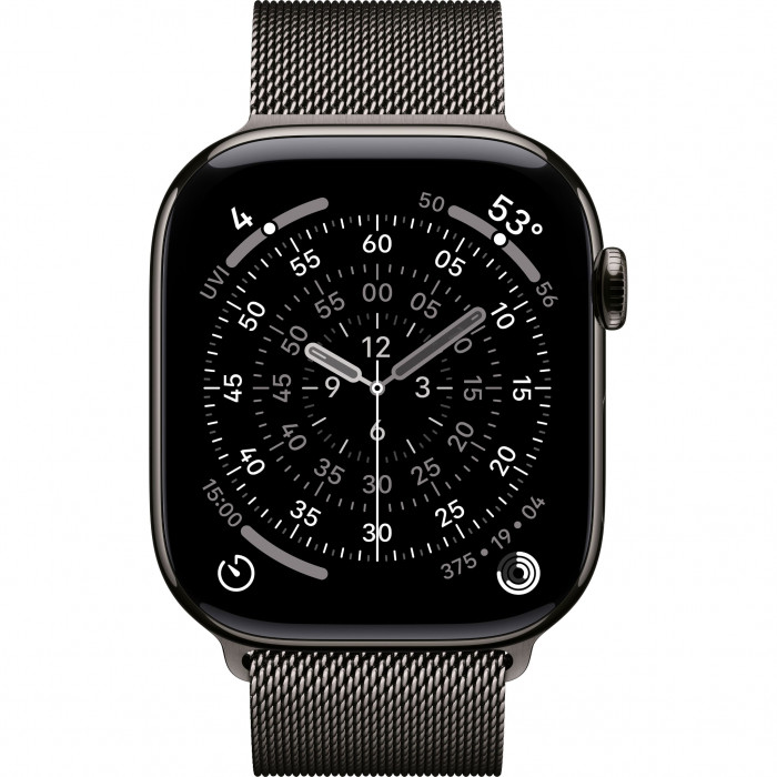 Apple Watch 11 46mm, Slate Titanium, Milanese Loop, M/L