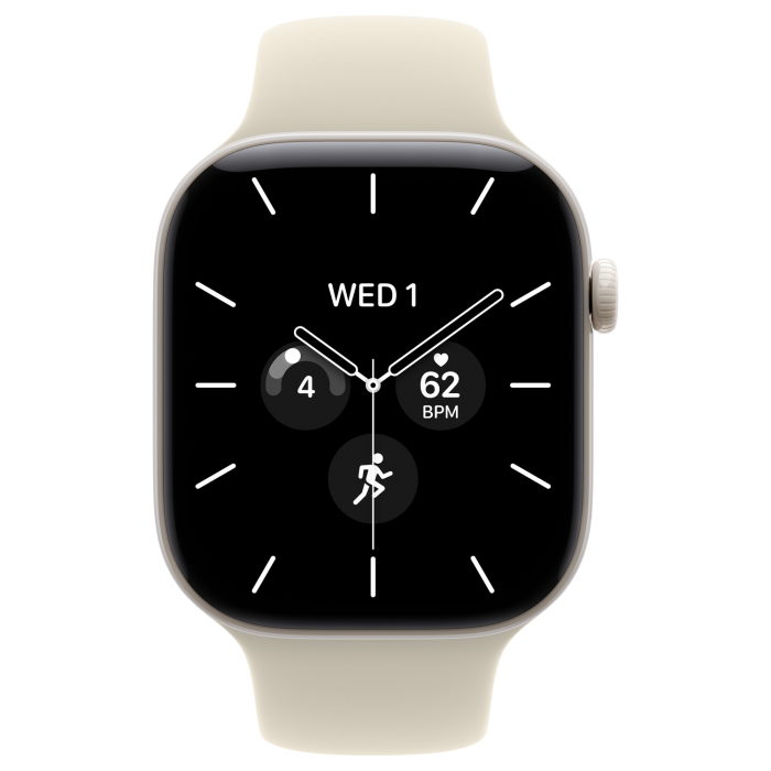 Apple Watch 12 42mm, Pearl White Ceramic, Sand Sport Band, S/M