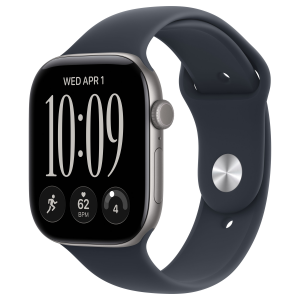 Apple Watch 12 42mm, Space Gray Aluminum, Navy Blue Sport Band, M/L