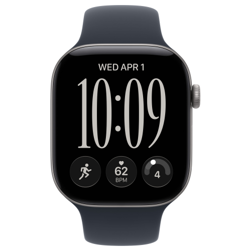 Apple Watch 12 42mm, Space Gray Aluminum, Navy Blue Sport Band, M/L