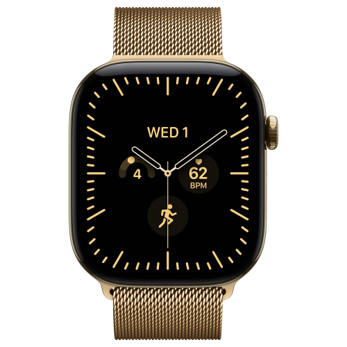 Apple Watch 12 46mm, Radiant Gold Titanium, Milanese Loop S/M