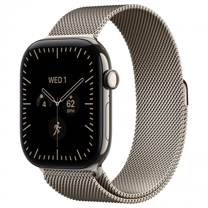 Apple Watch 12 46mm, Natural Titanium, Milanese Loop M/L