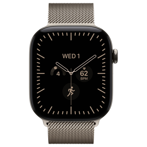 Apple Watch 12 46mm, Natural Titanium, Milanese Loop M/L