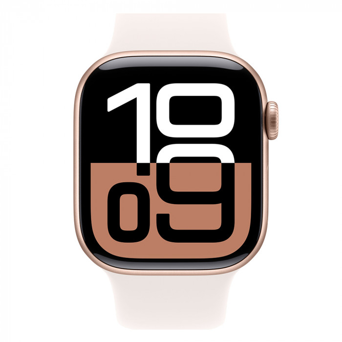 Apple Watch 10 42mm, Aluminum Rose Gold, Ремешок Light Blush Sport Band, размер M/L