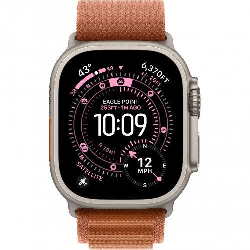 Apple Watch Ultra 3 49mm, Natural Titanium, Alpine Loop Terra Cotta, M