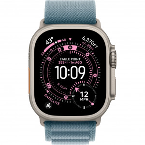 Apple Watch Ultra 3 49mm, Natural Titanium, Alpine Loop Light Blue, L