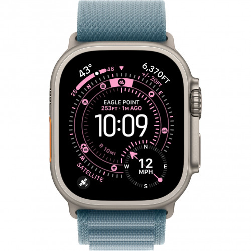 Apple Watch Ultra 3 49mm, Natural Titanium, Alpine Loop Light Blue, L
