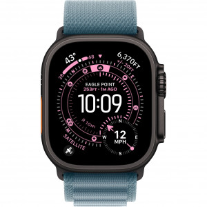 Apple Watch Ultra 3 49mm, Black Titanium, Alpine Loop Light Blue, L
