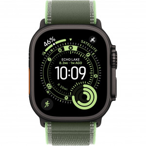 Apple Watch Ultra 3 49mm, Black Titanium, Trail Loop Green/Neon, M/L