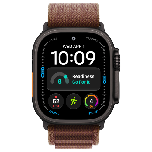 Apple Watch Ultra 4 49mm, Black Titanium, Alpine Loop Burgundy, M