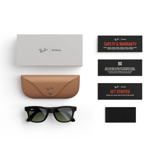 Умные очки Ray-Ban Meta Wayfarer (Gen 1) S53, Shiny Black/G-15 Green (RW4008)