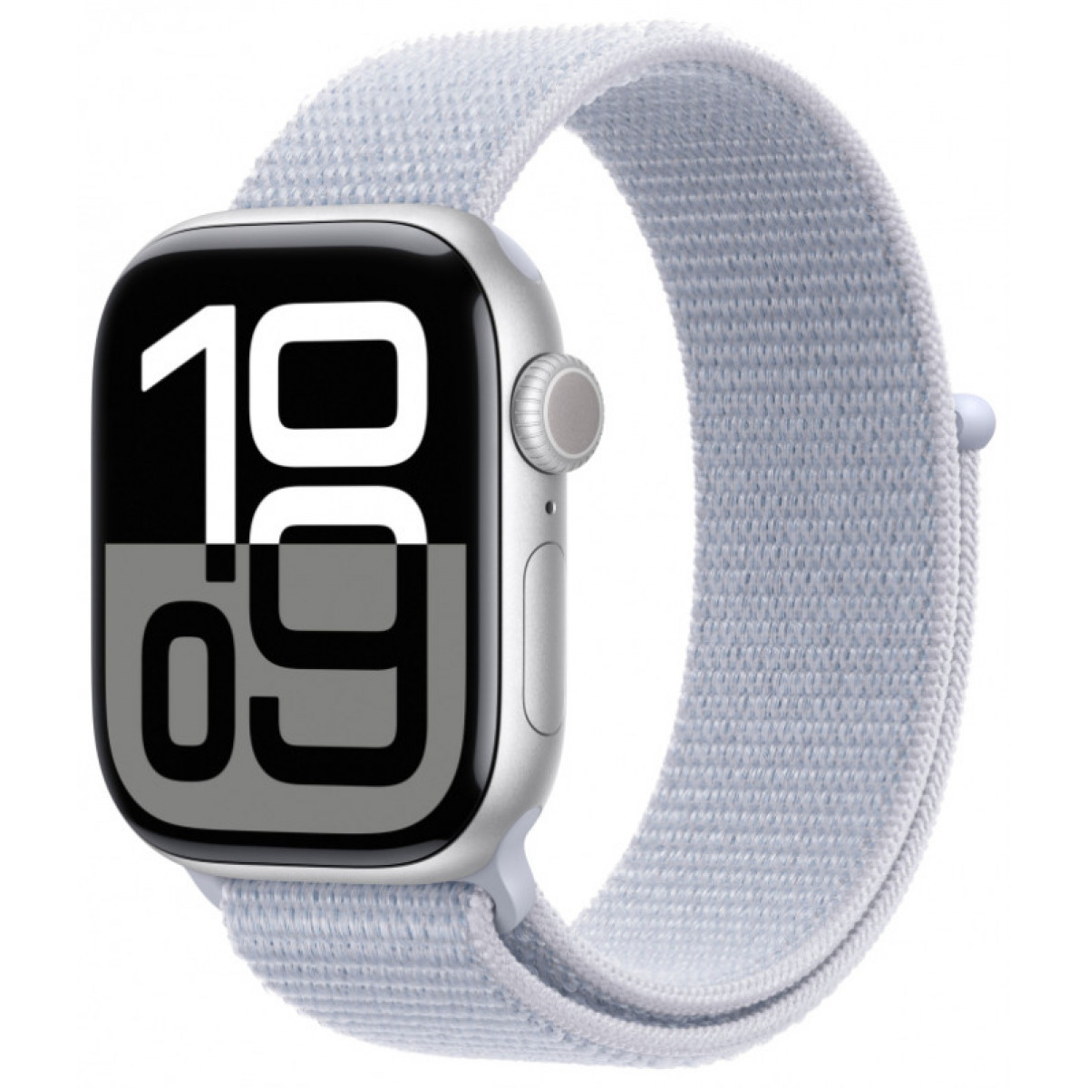 Apple Watch 10 46mm, Aluminium Silver, Ремешок Blue Cloud Sport Loop