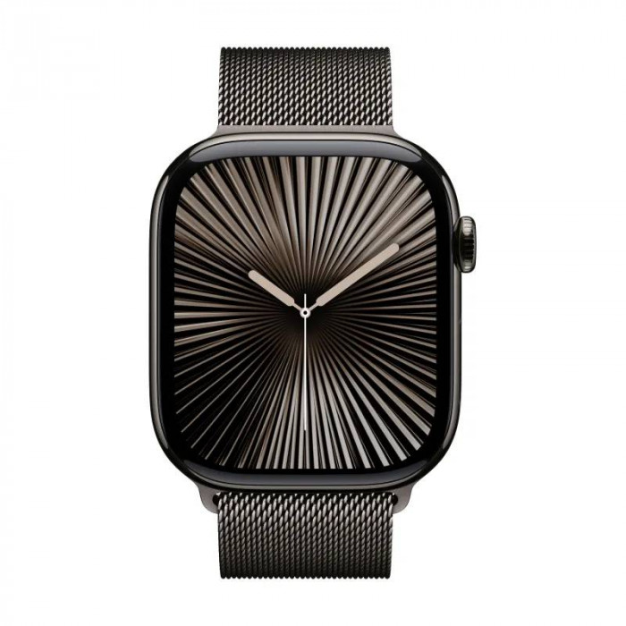 Apple Watch 10 46mm, Titanium Slate, Ремешок Slate Milanese Loop