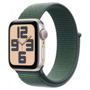 Apple Watch SE 40mm, Starlight, Ремешок Lake Green Sport Loop