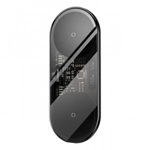 Беспроводное зарядное устройство Baseus 2in1 Digital LED Display 20w, Black