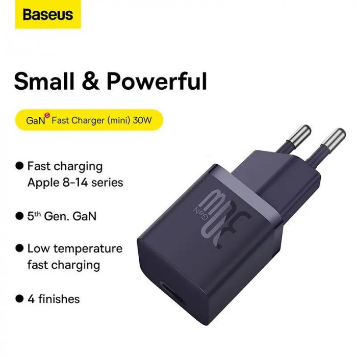 СЗУ Baseus GaN 30W, темно-фиолетовый