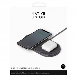 Беспроводное зарядное устройство Native Union Drop XL, серый