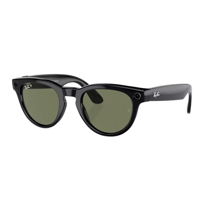 Умные очки Ray-Ban Meta Headliner (Gen 1) S50, Shiny Black/Polarized G-15 Green (RW4009)