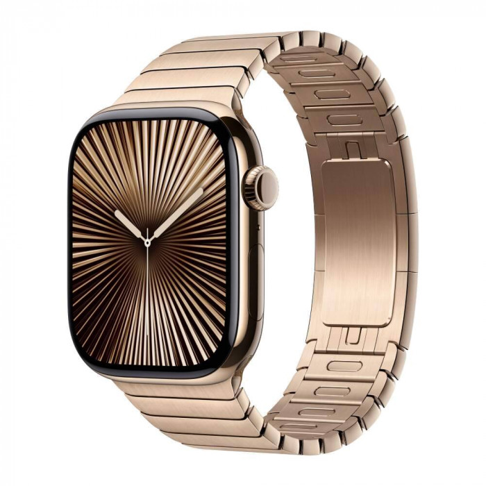 Apple Watch 10 42mm, Titanium Gold, Ремешок Gold Stainless Steel Link Bracelet
