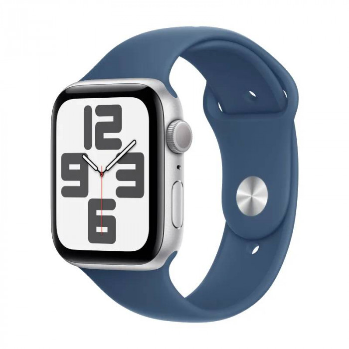 Apple Watch SE 44mm, Silver, Ремешок Denim Sport Band, размер M/L