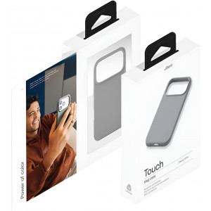 Чехол силиконовый uBear Touch для iPhone 17 Pro Max, серый