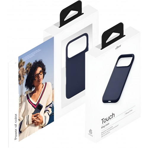 Чехол силиконовый uBear Touch для iPhone 17 Pro Max, синий