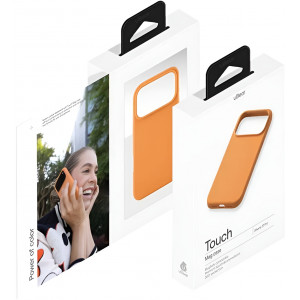 Чехол силиконовый uBear Touch для iPhone 17 Pro, оранжевый