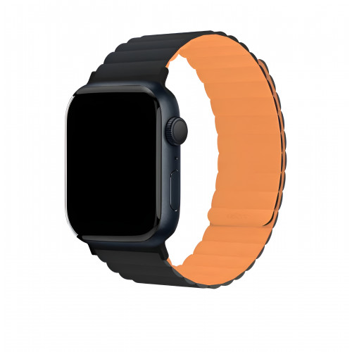 Ремешок магнитный uBear Mode для Apple Watch 44/45/46/49mm, оранжевый/черный