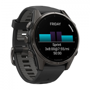 Умные часы Garmin Fenix 8 43mm, Черный, Ремешок серый