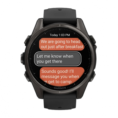 Умные часы Garmin Fenix 8 43mm, Черный, Ремешок серый