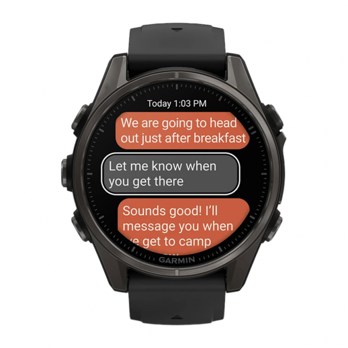 Умные часы Garmin Fenix 8 43mm, Черный, Ремешок серый
