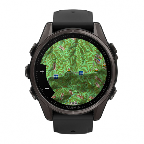 Умные часы Garmin Fenix 8 43mm, Черный, Ремешок серый