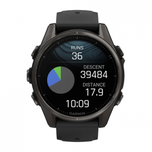 Умные часы Garmin Fenix 8 43mm, Черный, Ремешок серый