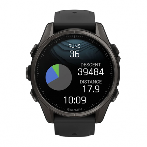 Умные часы Garmin Fenix 8 43mm, Черный, Ремешок серый
