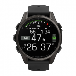 Умные часы Garmin Fenix 8 43mm, Черный, Ремешок серый