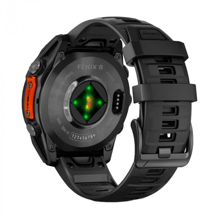 Умные часы Garmin Fenix 8 47mm, Серый, Ремешок черный