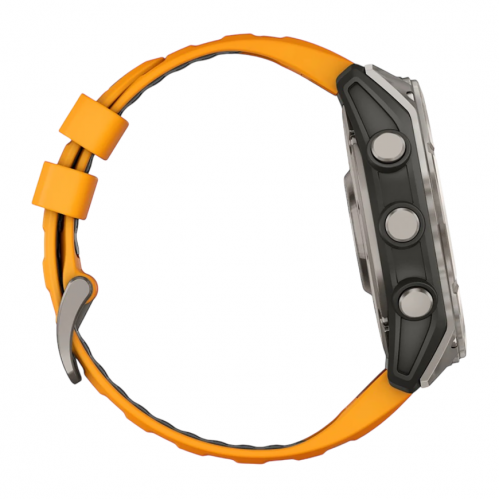 Умные часы Garmin Fenix 8 51mm Sapphire, Титановый серый, Ремешок оранжево-графитовый