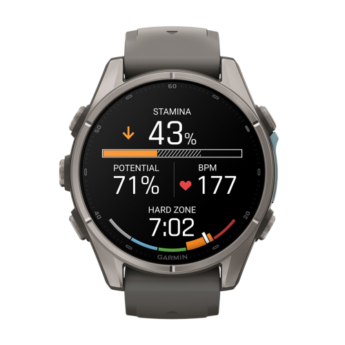 Умные часы Garmin Fenix 9 43mm, Титановый, Ремешок пепельно-серый