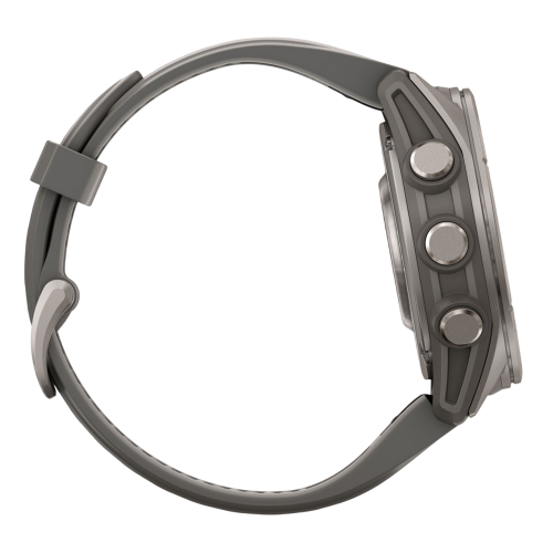 Умные часы Garmin Fenix 9 43mm, Титановый, Ремешок пепельно-серый