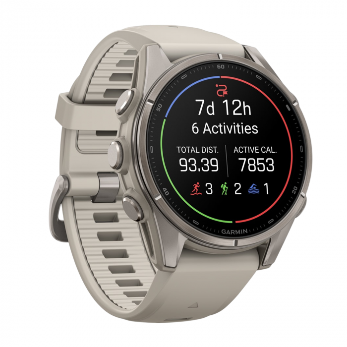 Умные часы Garmin Fenix 9 43mm, Туманно-серый, Ремешок черный