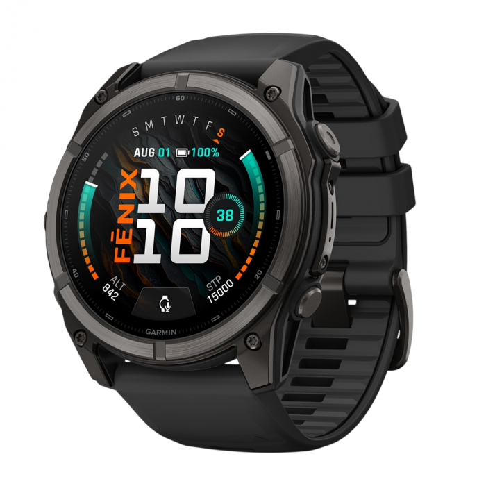Умные часы Garmin Fenix 9 47mm, Угольно-серый, Ремешок черный