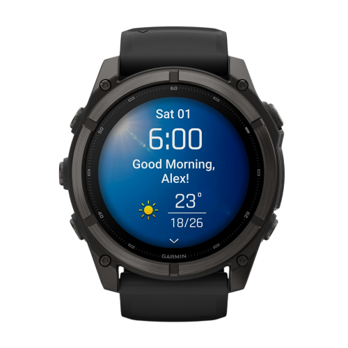 Умные часы Garmin Fenix 9 51mm, Угольно-серый, Ремешок черный