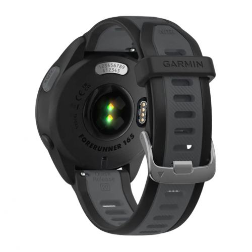 Умные часы Garmin Forerunner 165 Music Amoled, Черный, Ремешок черно-серый