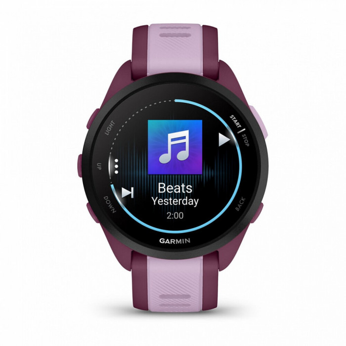 Умные часы Garmin Forerunner 165 Music Amoled, Лиловый, Ремешок розово-фиолетовый