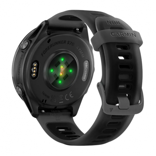 Умные часы Garmin Forerunner 570 47mm, Серый, Ремешок черный